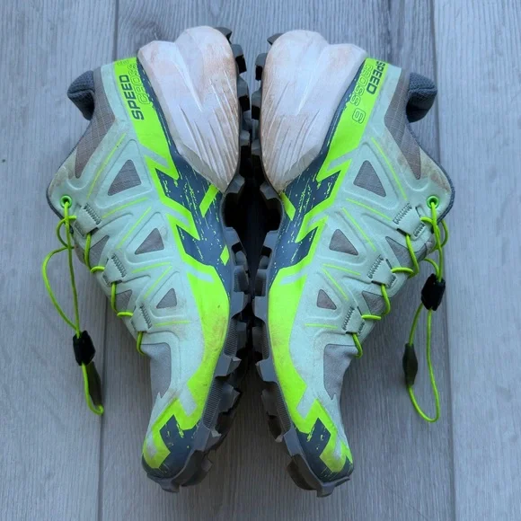 Salomon SpeedCross 6 Green and Gray Trail Running Shoes Size 7 - Picture 2 of 8
